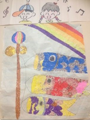 創作壁画と子供のイラスト