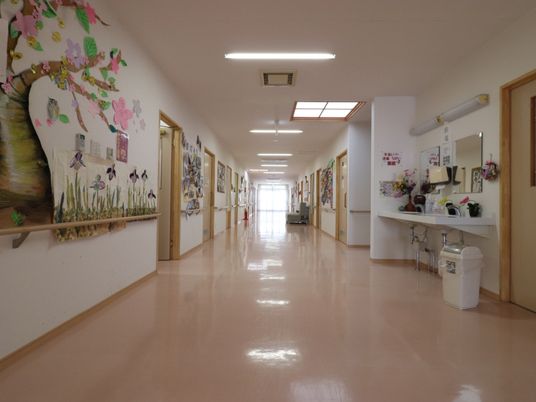 廊下の壁面装飾と設備