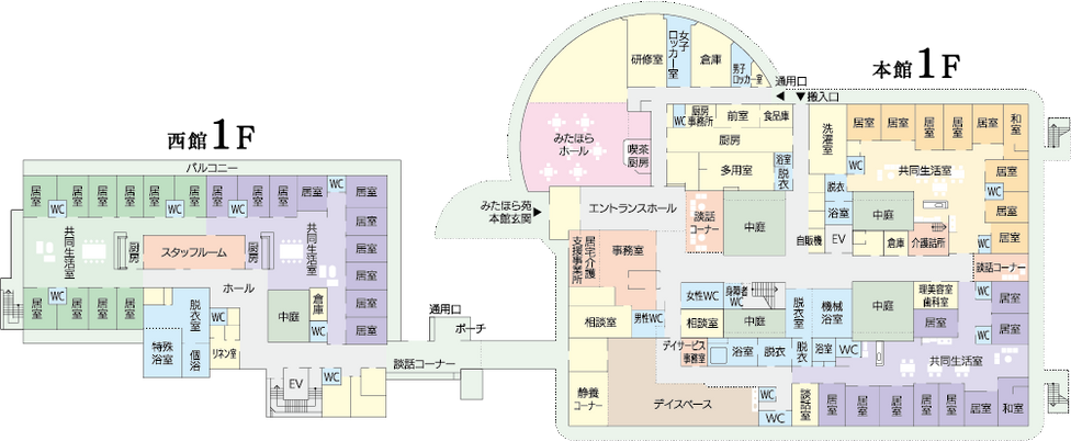 西館1階の間取り図