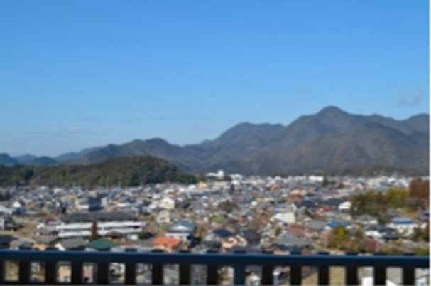 遠くの山々が見える景色