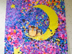 カラフルな壁画のクローズアップ