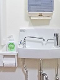 清潔な洗面台のアップ