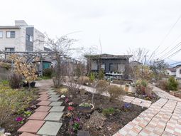 色とりどりの花と緑の庭