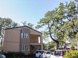 緑に囲まれた建物外観