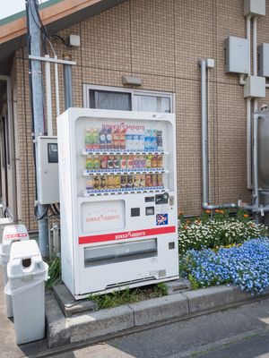 清潔な自動販売機前