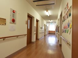 明るい廊下と装飾