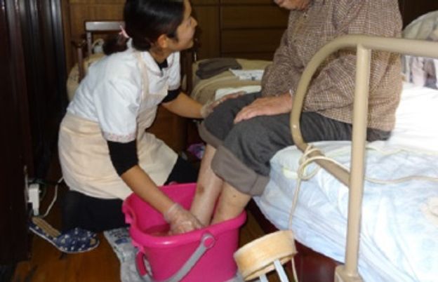 足湯を楽しむ居室