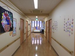 明るい廊下と掲示物