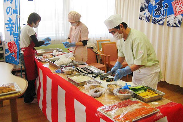 料理を準備する様子