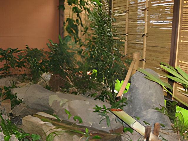 静かな庭の風景 庭 自然に囲まれた落ち着いた庭です。癒しの空間で、リフレッシュが可能です。