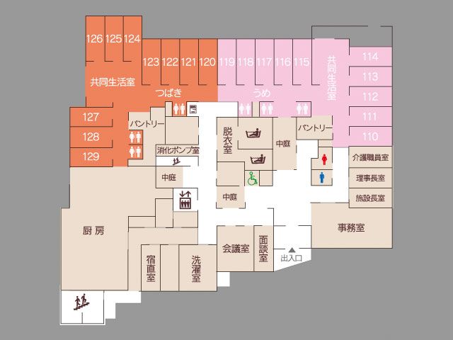 詳細なフロアマップ 内観 各部屋の配置が一目で分かるフロアマップです。働く環境をイメージしやすいです。