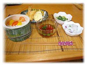 カラフルな料理の食卓