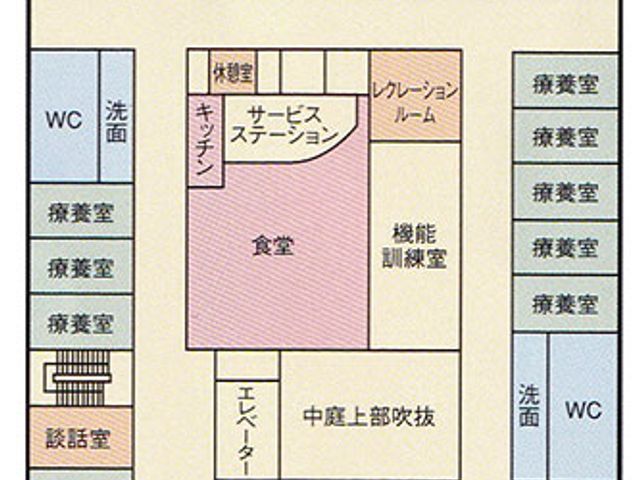 施設の見取り図 内観 施設の間取りが一目でわかる見取り図です。各部屋の位置が明示されています。