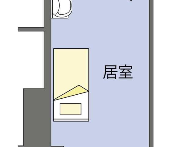 落ち着いた個室のレイアウト 居室 プライバシーが守られた快適な居住空間です。バルコニー付きでリフレッシュできる環境が整っています。