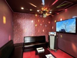 赤い壁の洗練された部屋