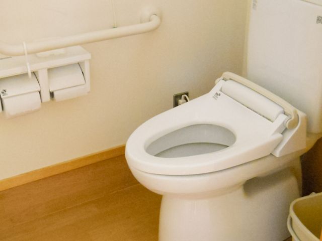ゆったりしたトイレ空間 トイレ 手すりの付いた使いやすいトイレです。清潔感があり快適に利用できます。