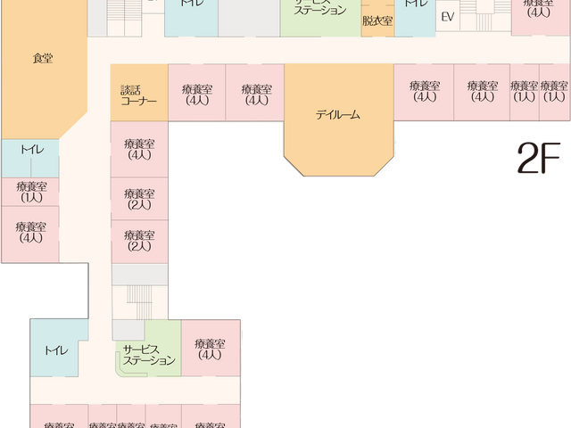 明るい通路の見取り図 廊下 フロアマップが示す通路では、各部屋へのアクセスが容易で、移動しやすいレイアウトです。