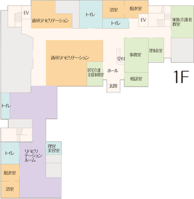 施設の1階間取り図