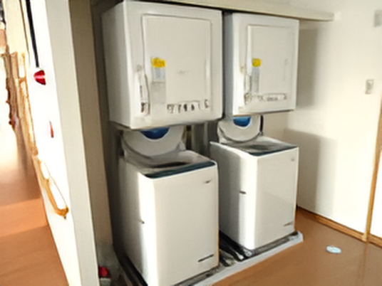 洗濯機と乾燥機が並ぶ空間