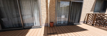 ケアホームの屋外リラックススペース