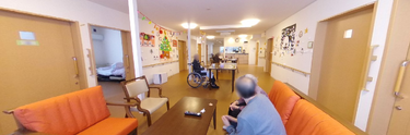 介護施設内の居住区共有スペース