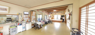 職員と入居者の交流スポット