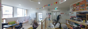 介護施設のリビングエリア