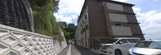 ケア施設外部と駐車場の光景