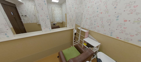 温かみのある介護施設の居室
