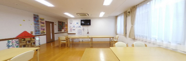 ケア施設の共有リビングエリア