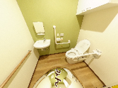 手すり完備のトイレ施設