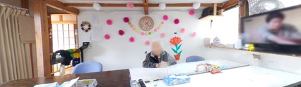 介護施設の共有リビングエリア
