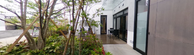 ケアホームの植栽と内廊下
