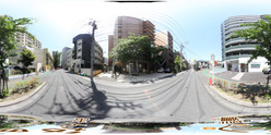 介護施設の明るい街角の景色