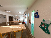 自然光が入る長テーブルの部屋