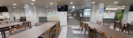 広々とした施設の食堂エリア