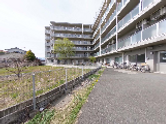 ゆとりある建物のエントランス