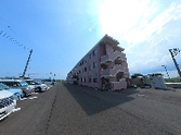 青空と建物のパノラマ