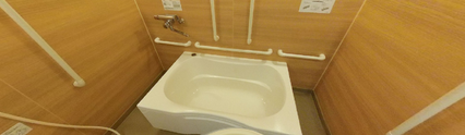 手すりとシャワーチェアの浴室