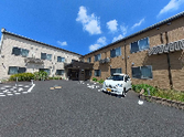 明るい介護施設の駐車場