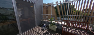 介護施設の屋上庭園風景