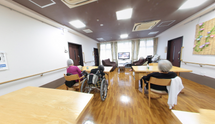 介護施設内の居住者の共有エリア