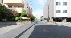 きれいな住宅地にある施設の周辺