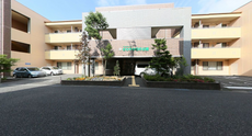 介護施設の外観と通り